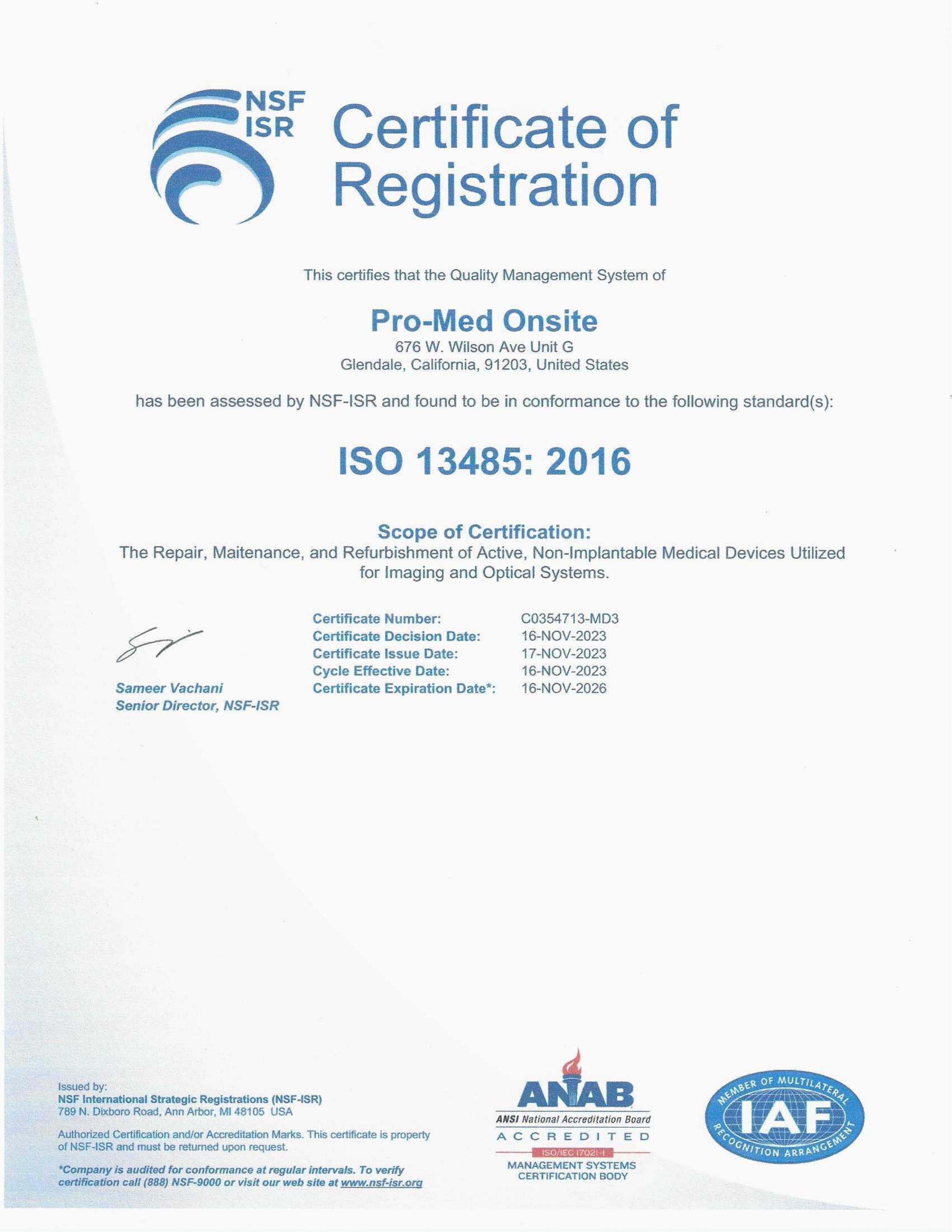 iso certification